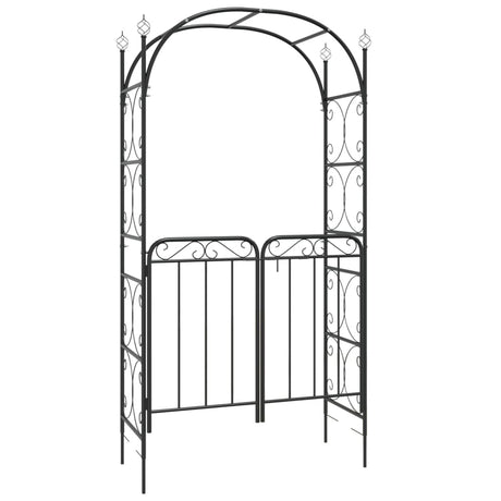 Vidaxl Garden Arch med gate 108x45x235 cm sort stål