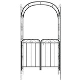 Vidaxl Garden Arch med gate 108x45x235 cm sort stål