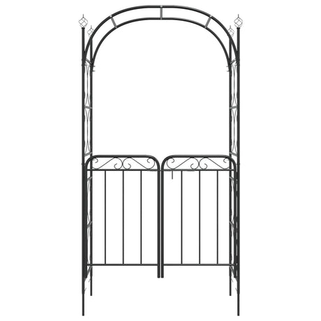 Vidaxl Garden Arch med gate 108x45x235 cm sort stål