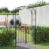 Vidaxl Garden Arch med gate 108x45x235 cm sort stål