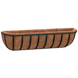 Vidaxx Wall Plantagers 2 stk med kokosnødfiber 61x19x16 cm stål sort sort