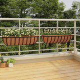 Vidaxx Wall Plantagers 2 stk med kokosnødfiber 76x21x16 cm stål sort sort