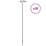 Vidaxl Plant Stakes 20 stk 40 cm stål mørkegrøn