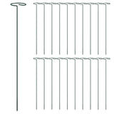 Vidaxl Plant Stakes 20 stk 40 cm stål mørkegrøn