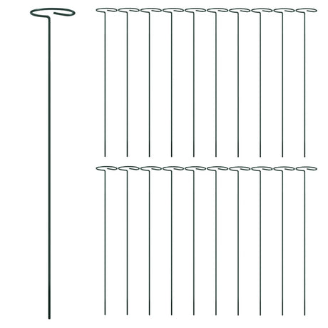 Vidaxl Plant Stakes 20 stk 40 cm stål mørkegrøn