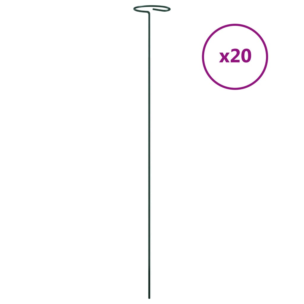 Vidaxxl plantepæle 20 stk 61 cm stål mørkegrøn
