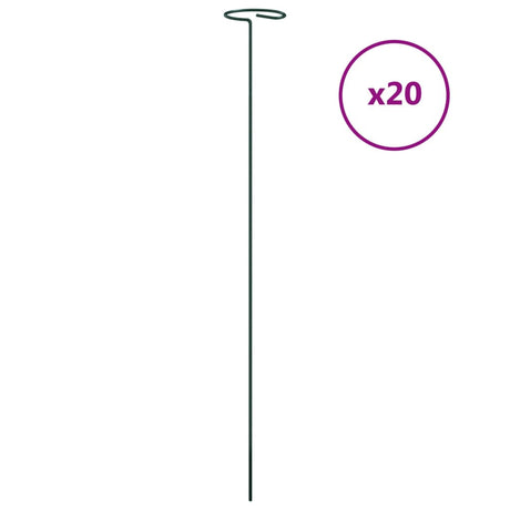 Vidaxxl plantepæle 20 stk 61 cm stål mørkegrøn