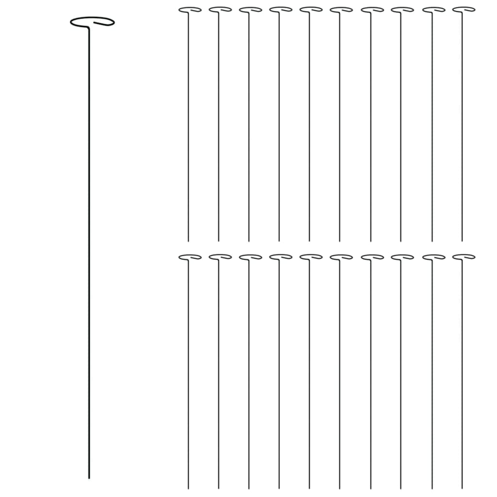Vidaxxl plantepæle 20 stk 61 cm stål mørkegrøn