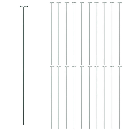 Vidaxl Plant Stakes 20 stk 91 cm stål mørkegrøn