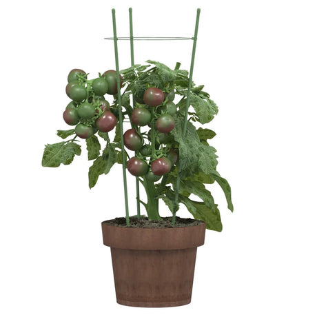 VIDAXXL PLANT understøtter 5 stk med 3 ringe 45 cm stålgrøn