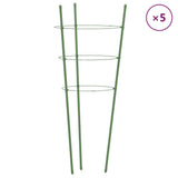Vidaxl Plant understøtter 5 stk med 3 ringe 60 cm stålgrøn