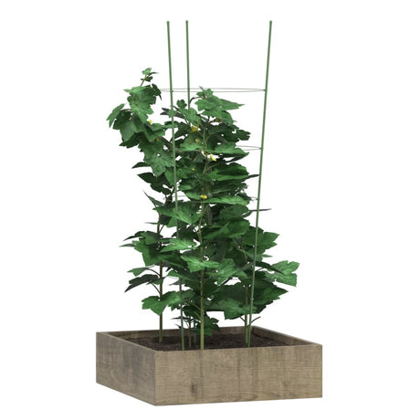Vidaxl Plant understøtter 5 stk med 4 ringe 90 cm stålgrøn