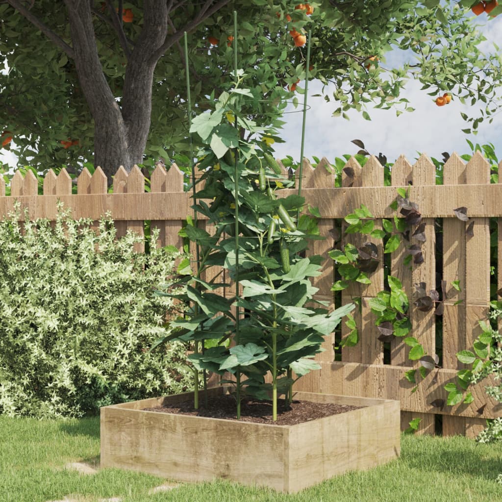 Vidaxl Plant understøtter 5 stk med 4 ringe 90 cm stålgrøn