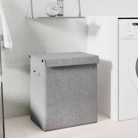 Vidaxl vaskeri kurv sammenfoldelig 51x34.5x59 cm kunstig linned grå