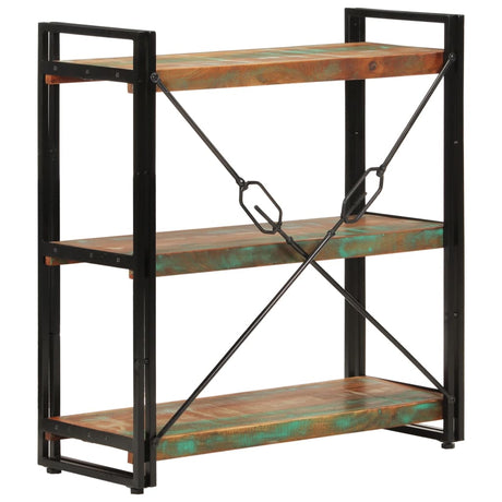 Vidaxl boekenkast 3-laags 77x30x80 cm massief recycled hout en ijzer