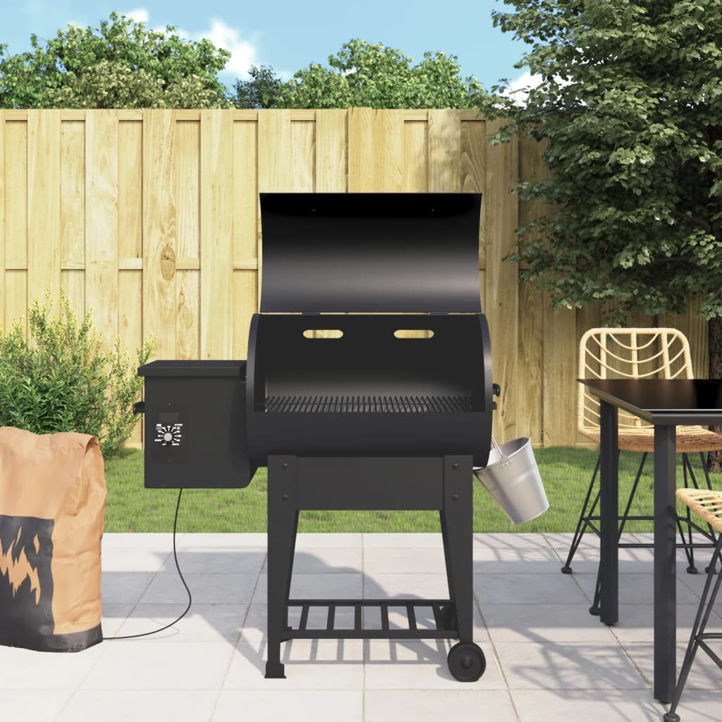 Vidaxl Pellet Barbecue med bundplade 94 cm Iron Black