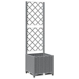 Vidaxx Planter med Trellis 40x40x136 cm polypropylen lysegrå