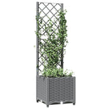 Vidaxx Planter med Trellis 40x40x136 cm polypropylen lysegrå