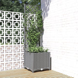 Vidaxx Planter med Trellis 40x40x136 cm polypropylen lysegrå
