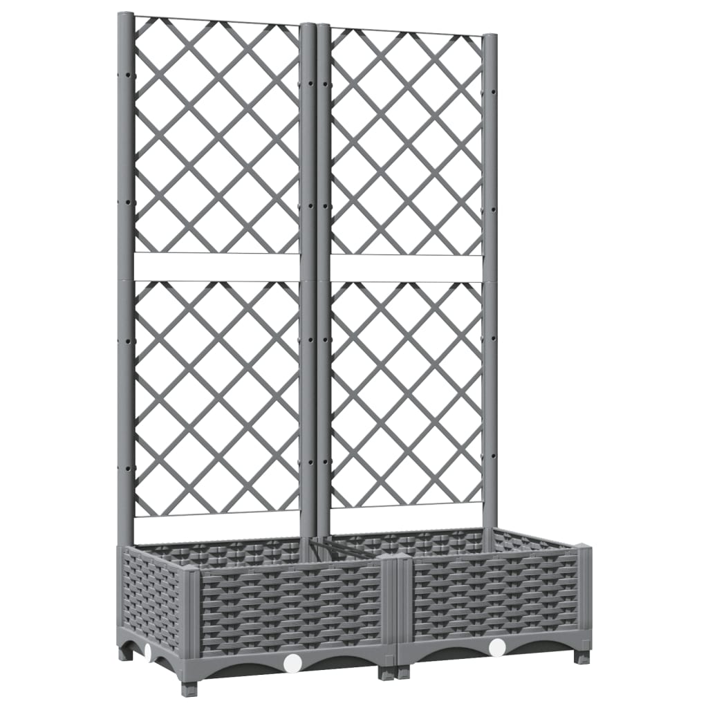 Vidaxx planter med Trellis 80x40x121,5 cm polypropylen lysegrå