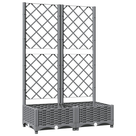 Vidaxx planter med Trellis 80x40x121,5 cm polypropylen lysegrå