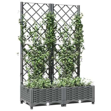 Vidaxx planter med Trellis 80x40x121,5 cm polypropylen lysegrå