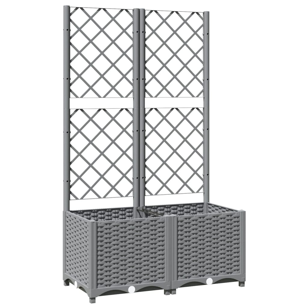 Vidaxx planter med Trellis 80x40x136 cm polypropylen lysegrå