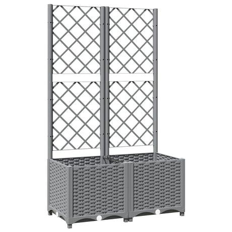 Vidaxx planter med Trellis 80x40x136 cm polypropylen lysegrå