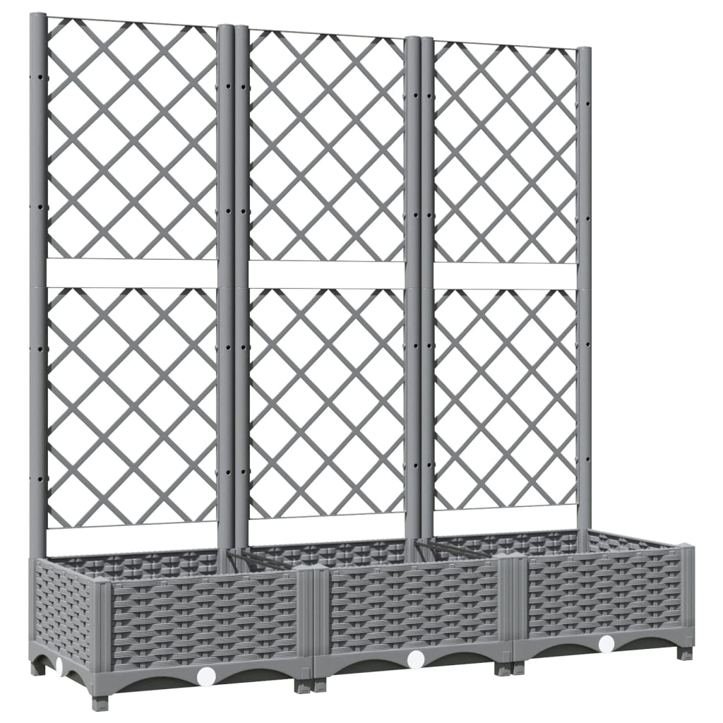 Vidaxx planter med Trellis 120x40x121,5 cm polypropylen lysegrå