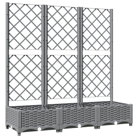 Vidaxx planter med Trellis 120x40x121,5 cm polypropylen lysegrå