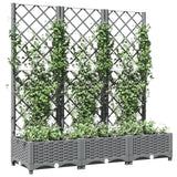Vidaxx planter med Trellis 120x40x121,5 cm polypropylen lysegrå