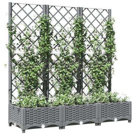 Vidaxx planter med Trellis 120x40x121,5 cm polypropylen lysegrå