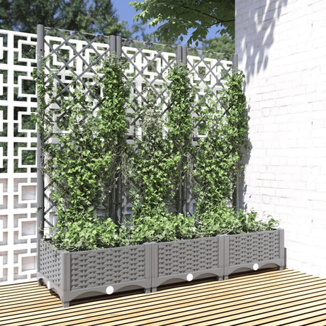 Vidaxx planter med Trellis 120x40x121,5 cm polypropylen lysegrå