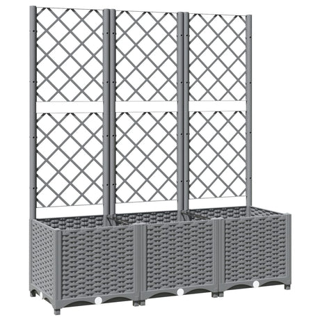 Vidaxx planter med Trellis 120x40x136 cm polypropylen lysegrå