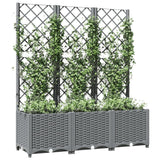 Vidaxx planter med Trellis 120x40x136 cm polypropylen lysegrå