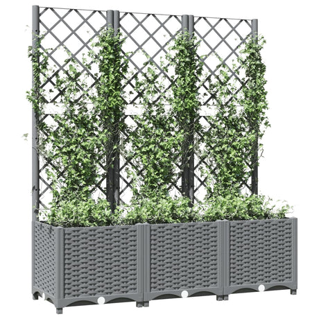 Vidaxx planter med Trellis 120x40x136 cm polypropylen lysegrå