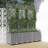 Vidaxx planter med Trellis 120x40x136 cm polypropylen lysegrå