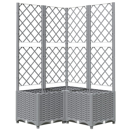 Vidaxx planter med Trellis 80x80x136 cm polypropylen lysegrå