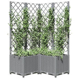 Vidaxx planter med Trellis 80x80x136 cm polypropylen lysegrå