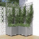 Vidaxx planter med Trellis 80x80x136 cm polypropylen lysegrå