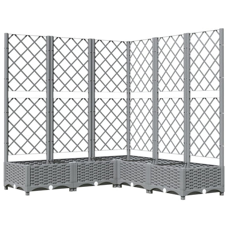 Vidaxx planter med Trellis 120x120x121,5 cm polypropylen lysegrå