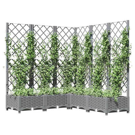 Vidaxx planter med Trellis 120x120x121,5 cm polypropylen lysegrå