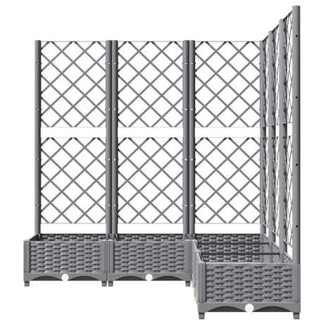 Vidaxx planter med Trellis 120x120x121,5 cm polypropylen lysegrå