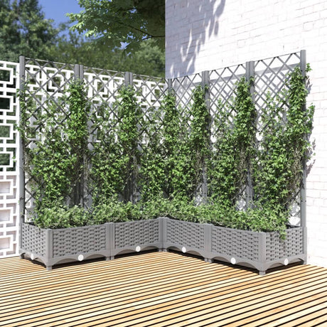 Vidaxx planter med Trellis 120x120x121,5 cm polypropylen lysegrå
