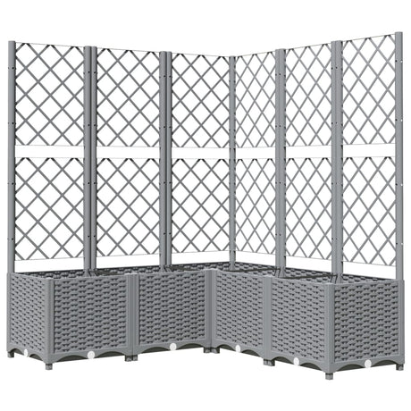 Vidaxx planter med Trellis 120x120x136 cm polypropylen lysegrå