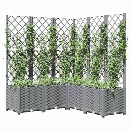 Vidaxx planter med Trellis 120x120x136 cm polypropylen lysegrå