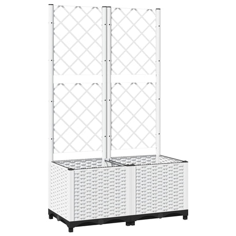 Vidaxx planter med Trellis 80x40x136 cm polypropylen hvid