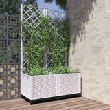 Vidaxx planter med Trellis 80x40x136 cm polypropylen hvid