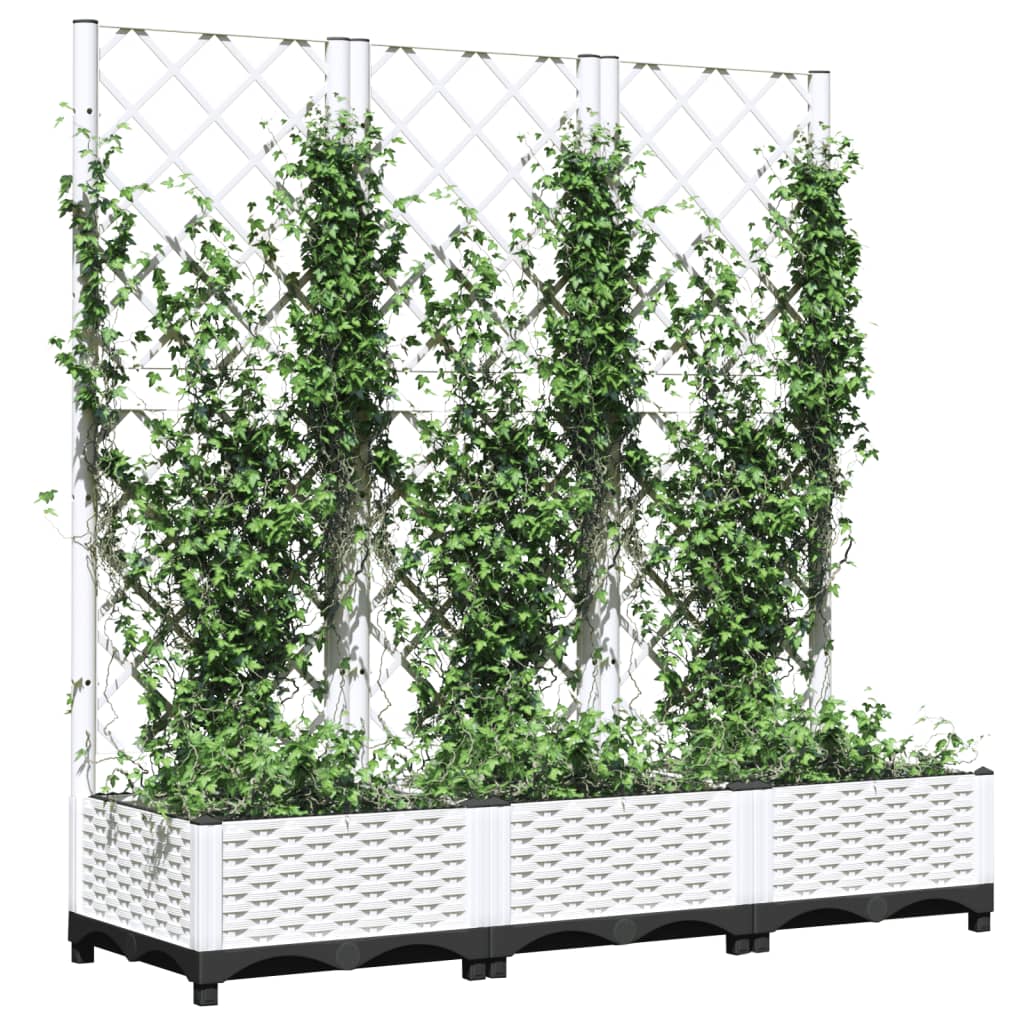Vidaxxl plantekasse med espalier hvid 120x40x121,5 cm s