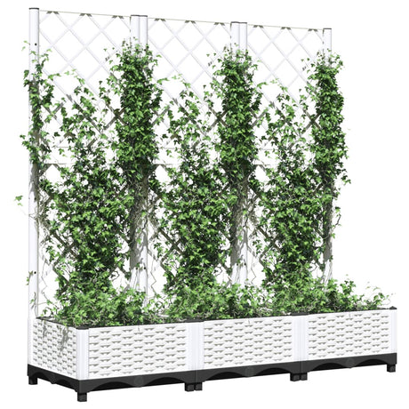 Vidaxxl plantekasse med espalier hvid 120x40x121,5 cm s